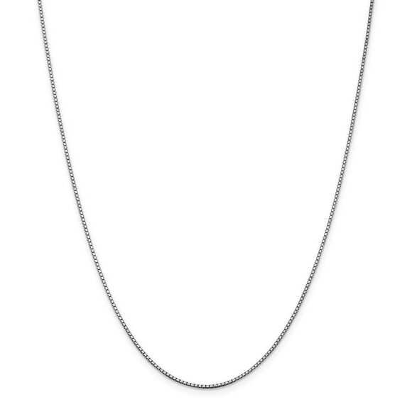 1.2mm 14k White Gold Polished Box Chain Necklace, 20 Inch - Picture 3 of 8